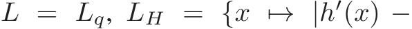  L = Lq, LH = {x �→ |h′(x) −