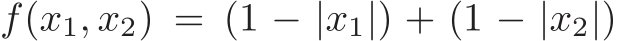  f(x1, x2) = (1 − |x1|) + (1 − |x2|)