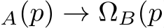 A(p) → ΩB(p