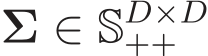  Σ ∈ SD×D++ 