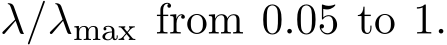  λ/λmax from 0.05 to 1.