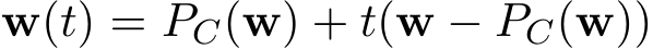  w(t) = PC(w) + t(w − PC(w))