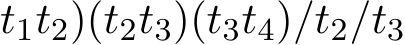 t1t2)(t2t3)(t3t4)/t2/t3