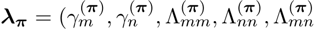  λπ = (γ(π)m , γ(π)n , Λ(π)mm, Λ(π)nn , Λ(π)mn