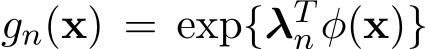  gn(x) = exp{λTnφ(x)}