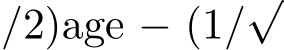 /2)age − (1/√