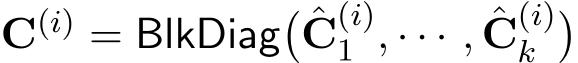  C(i) = BlkDiag� ˆC(i)1 , · · · , ˆC(i)k �