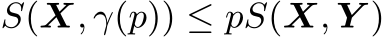  S(X, γ(p)) ≤ pS(X, Y )