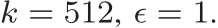  k = 512, ǫ = 1.