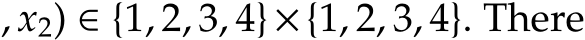 , x2) ∈ {1, 2, 3, 4}×{1, 2, 3, 4}. There