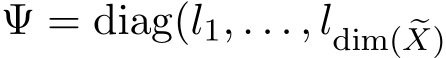 �Ψ = diag(�l1, . . . ,�ldim( �X)