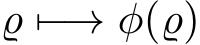  ϱ �−→ φ(ϱ)
