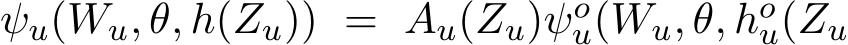 ψu(Wu, θ, h(Zu)) = Au(Zu)ψou(Wu, θ, hou(Zu