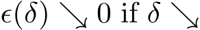  ϵ(δ) ↘ 0 if δ ↘