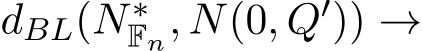  dBL(N∗Fn, N(0, Q′)) →
