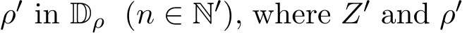 ρ′ in Dρ (n ∈ N′), where Z′ and ρ′ 