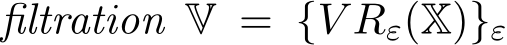  filtration V = {V Rε(X)}ε