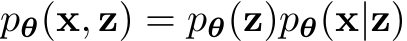  pθ(x, z) = pθ(z)pθ(x|z)