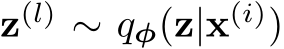 z(l) ∼ qφ(z|x(i))