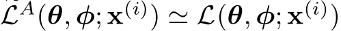 �LA(θ, φ; x(i)) ≃ L(θ, φ; x(i))