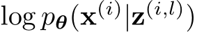  log pθ(x(i)|z(i,l))