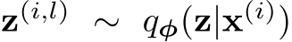  z(i,l) ∼ qφ(z|x(i))