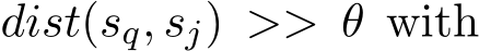  dist(sq, sj) >> θ with