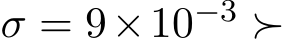  σ = 9×10−3 ≻