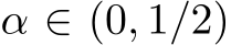  α ∈ (0, 1/2)