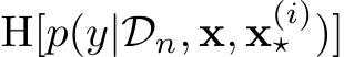  H[p(y|Dn, x, x(i)⋆ )]