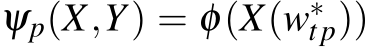  ψp(X,Y) = φ(X(w∗tp))