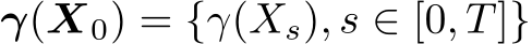  γ(X0) = {γ(Xs), s ∈ [0, T]}