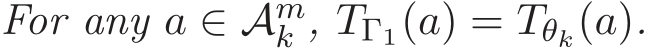  For any a ∈ �Amk , TΓ1(a) = Tθk(a).