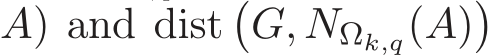  A) and dist�G, NΩk,q(A)�