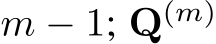  m − 1; Q(m)