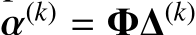  α(k) = Φ∆(k)