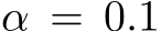  α = 0.1