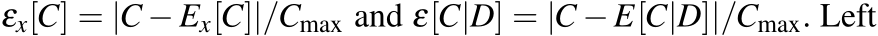  εx[C] = |C −Ex[C]|/Cmax and ε[C|D] = |C −E[C|D]|/Cmax. Left