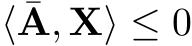  ⟨ ¯A, X⟩ ≤ 0