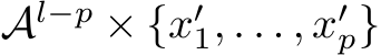  Al−p × {x′1, . . . , x′p}