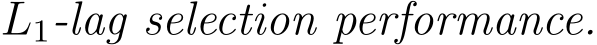 L1-lag selection performance.