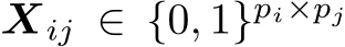  Xij ∈ {0, 1}pi×pj