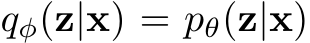  qφ(z|x) = pθ(z|x)