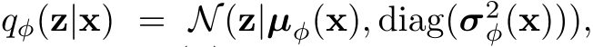 qφ(z|x) = N(z|µφ(x), diag(σ2φ(x))),