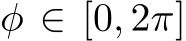 φ ∈ [0, 2π]