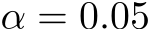  α = 0.05