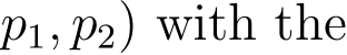 p1, p2) with the