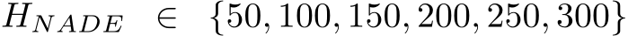  HNADE ∈ {50, 100, 150, 200, 250, 300}