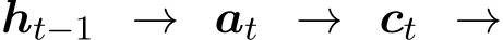  ht−1 → at → ct →