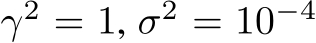  γ2 = 1, σ2 = 10−4